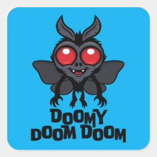 Adesivo Quadrado Doomy Doom Doom Mothman Criptídeo Fofo
