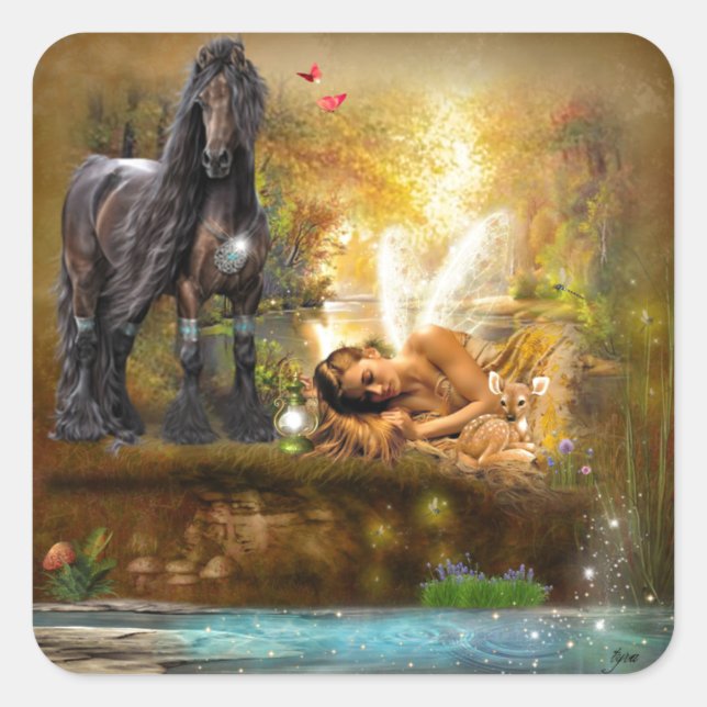 Adesivo Quadrado Dormir Para Sonhar Fada (Frente)