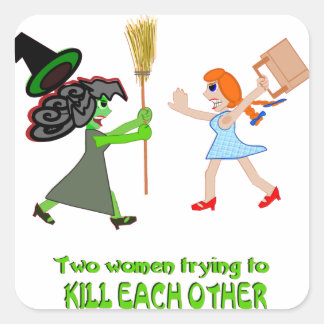 Adesivo Quadrado Dorothy, Elphaba, e um par de calçados