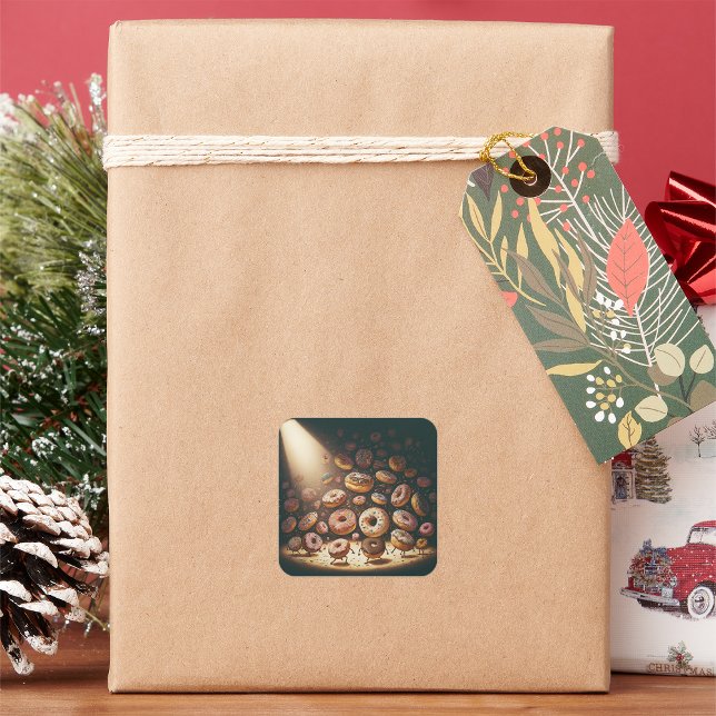 Adesivo Quadrado Doughnut em Destaque (Criador carregado)