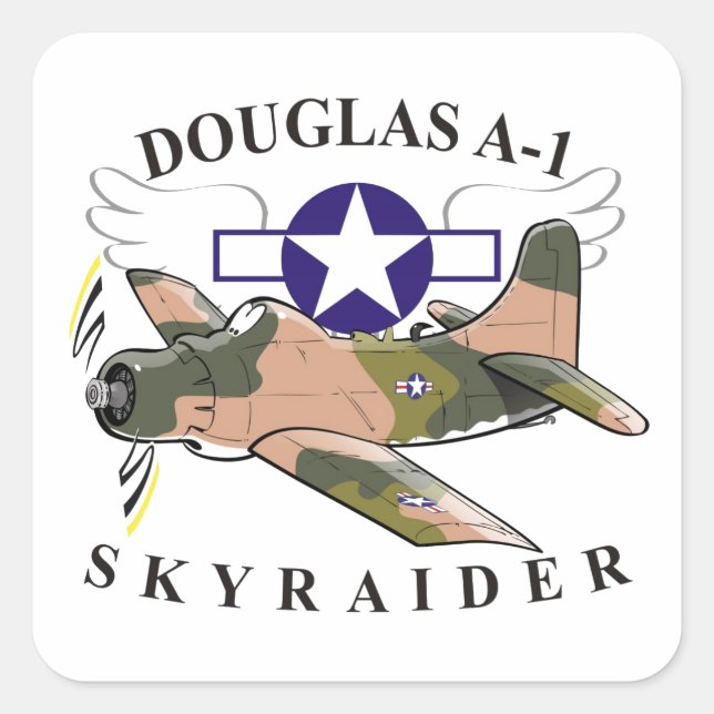 Adesivo Quadrado douglas a-1 skyraider (Frente)
