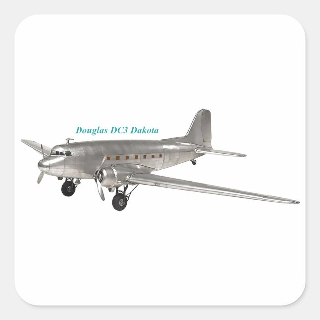 Adesivo Quadrado Douglas DC3 Dakota (Frente)