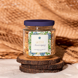 Adesivo Quadrado Dourado Blue Hydrangea 60ª Festa de Aniversário de