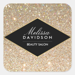 Adesivo Quadrado Dourado brilho e beleza glamour