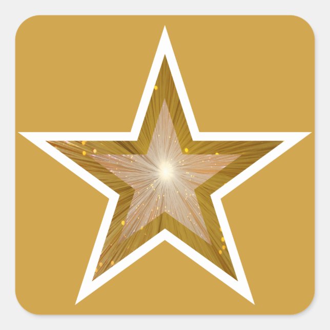 Adesivo Quadrado "Dourado" Carcola estelar amarela (Frente)