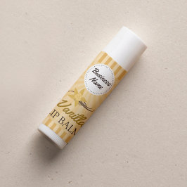 Adesivo Quadrado Dourado com baunilha - Rótulo do Lip Balm - Quadra