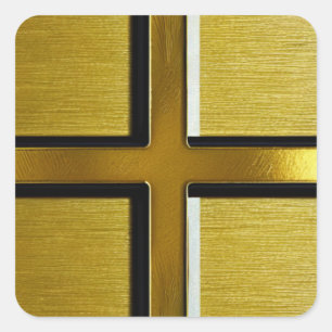 Adesivo Quadrado Dourado Cross Sticker