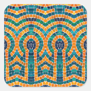 Adesivo Quadrado DOURADO ÍCONS MOSAIC Grandes Padrões