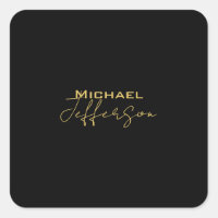 Dourado preto elegante nome minimalista moderno