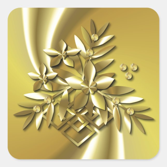 Adesivo Quadrado Dourado puro (Frente)