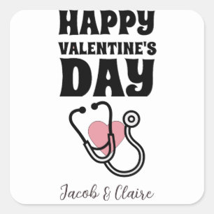 Adesivo Quadrado doutor, Feliz Dia dos Namorados personalize o nome