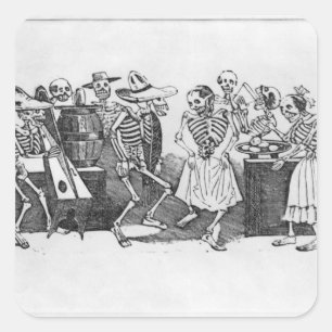 Adesivo Quadrado D'outretombe de Calavera du jarabe