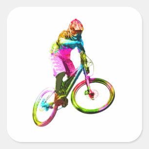 Adesivo Quadrado Downhiller colorido