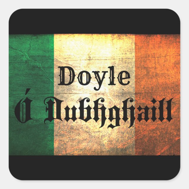 Adesivo Quadrado Doyle Irish Flag (Frente)