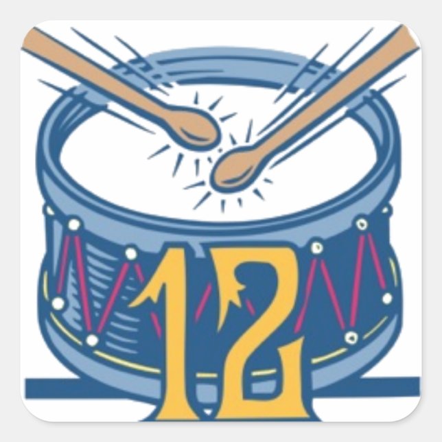 Adesivo Quadrado Doze Drummers Drumming (Frente)