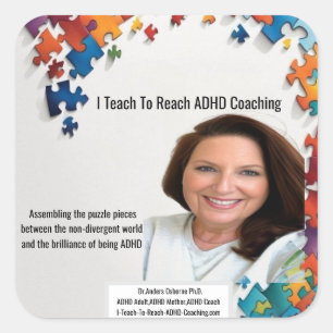 Adesivo Quadrado Dr. Anders Osborne PhD, ADHD Sticker