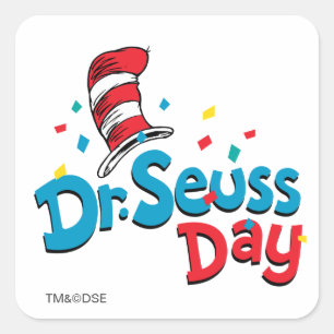 Adesivo Quadrado Dr. Seuss Day   Confetti