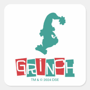 Adesivo Quadrado Dr. Seuss Grinch - Vermelho & Verde