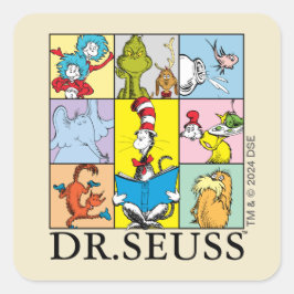 Adesivo Quadrado Dr. Seuss | Histórias Gráfico