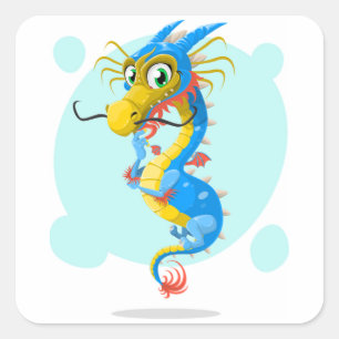 Adesivo Quadrado Dragão