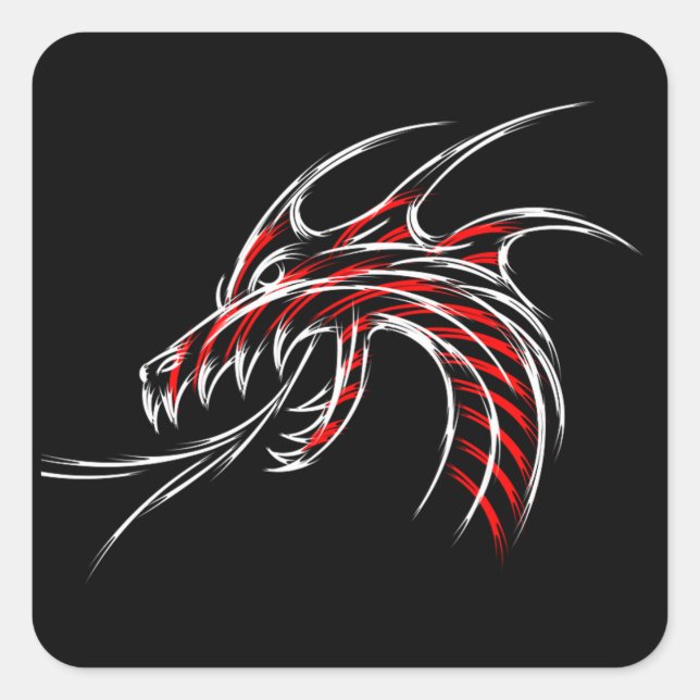 Adesivo Quadrado Dragão (Frente)