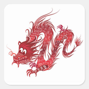 Adesivo Quadrado dragão