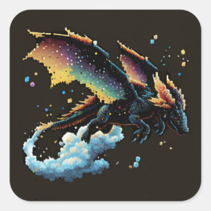Adesivo Quadrado Dragão Air Elemental Square Sticker