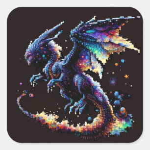 Adesivo Quadrado Dragão Air Elemental Square Sticker