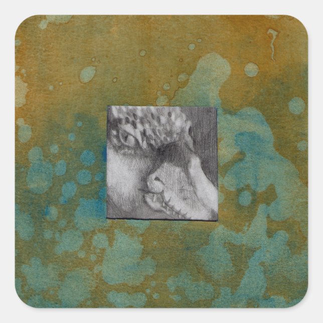 Adesivo Quadrado Dragão alienígena (Frente)