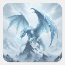 Dragão de Gelo Azul No Topo de Uma Montanha