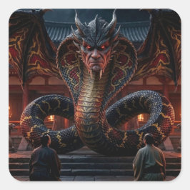 Adesivo Quadrado Dragão de Poder