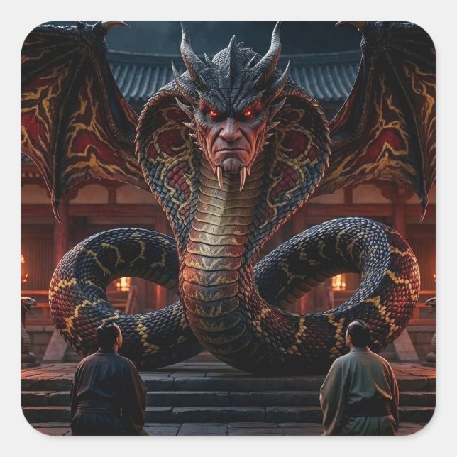 Adesivo Quadrado Dragão de Poder (Frente)