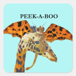 Adesivo Quadrado Dragão e Girafa