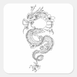 Adesivo Quadrado Dragon