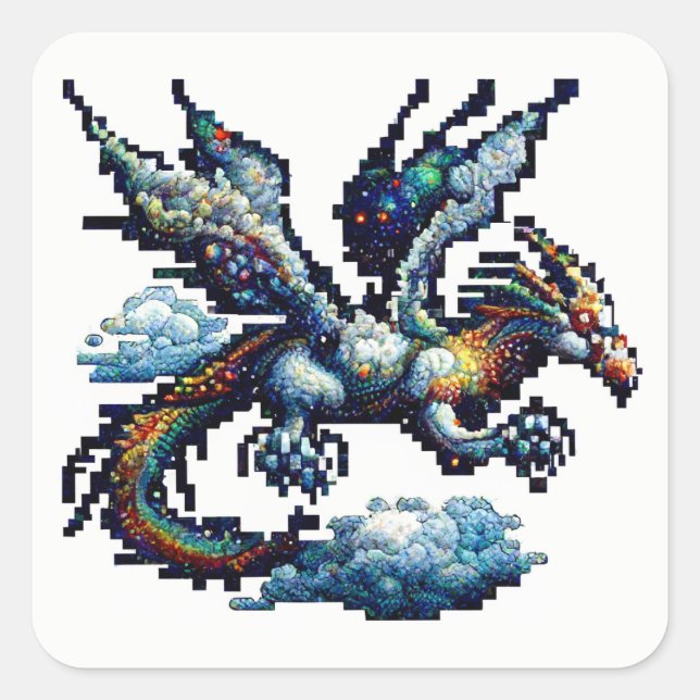 Adesivo Quadrado Dragon Air Elemental (Frente)