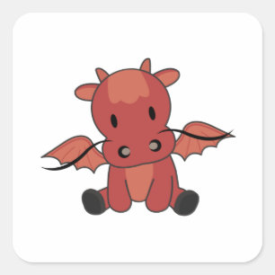 Adesivo Quadrado Dragon Red Fairy Tale Fantasy Cuecas