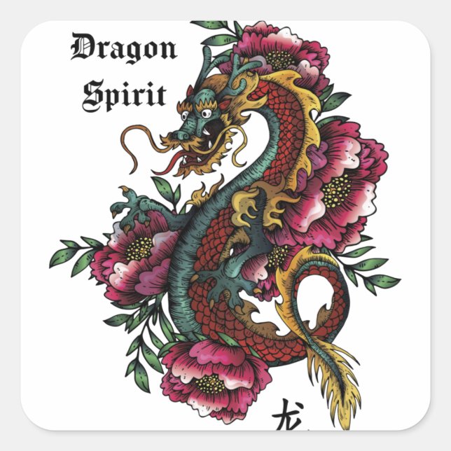 Adesivo Quadrado Dragon Spirit Sticker (Frente)