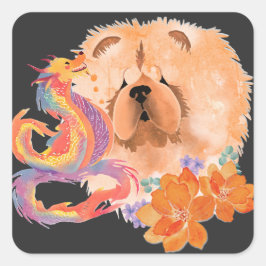 Adesivo Quadrado DRAGON-TALEZ Ano de ESCOLHA do Dragão