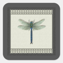 Adesivo Quadrado Dragonfly Azul Elegante