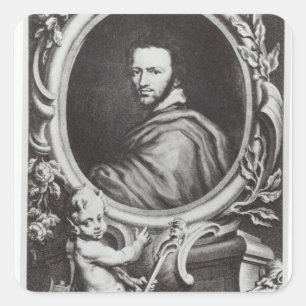 Adesivo Quadrado Dramaturgo do inglês de Ben Jonson