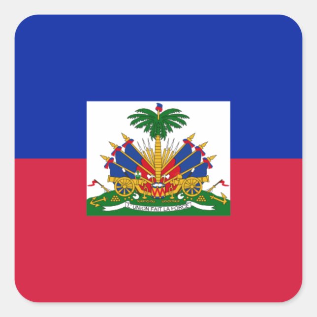 Adesivo Quadrado Drapeau d'Haïti - Bandeira do Haiti (Frente)