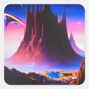 Adesivo Quadrado Dream World Oil Painting