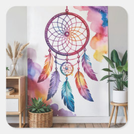 Adesivo Quadrado Dreamcatcher Painting On Wall