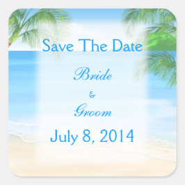 Adesivo Quadrado Dreamy Beach Wedding Save The Date