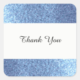 Adesivo Quadrado Dreamy Blue Faux Glitter Obrigado