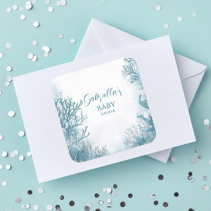 Adesivo Quadrado Dreamy Blue sob o Chá de fraldas do mar