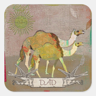 Adesivo Quadrado Dreamy Camels Pai Sticker