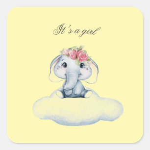 Adesivo Quadrado Dreamy Days com Rosie, o Elefante.