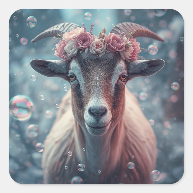 Adesivo Quadrado Dreamy Goat Art (Frente)