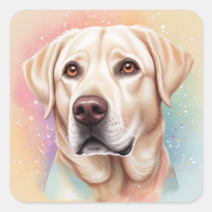 Adesivo Quadrado Dreamy Labrador Retriever Retrato Mágico